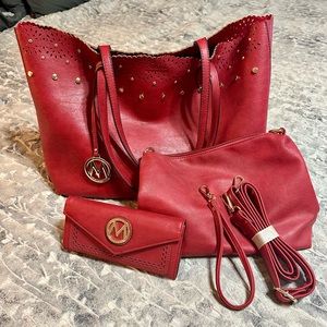 MKF Collection 3 Pcs Shopper Tote, crossbody and Wallet